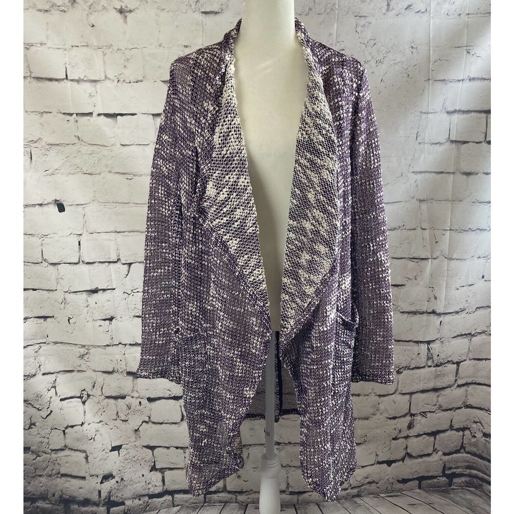 FABLETICS Small purple Moscow Wrap open duster long sweater Cardigan
